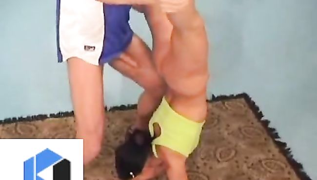 Contortion babe gets pumped wildly