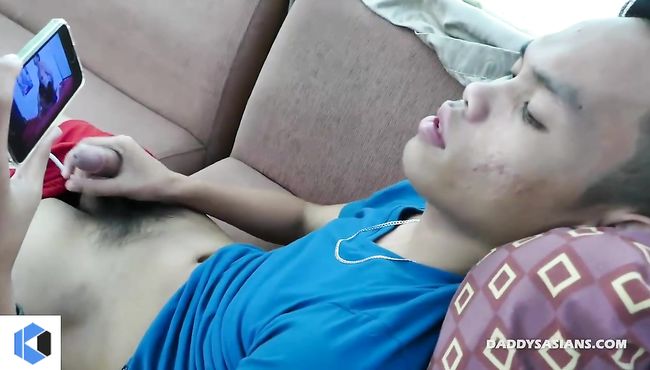 Kinky gay Asian boy has a tickle fetish