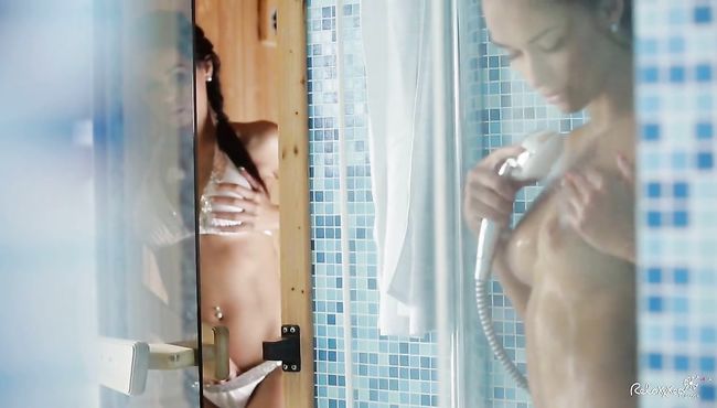 Hot Czech lesbians make love in the hot tub