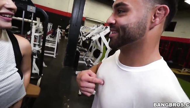 Sex-addicted teen is getting fucked in the gym