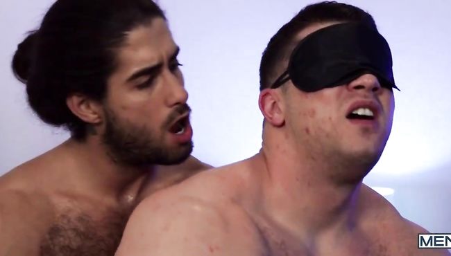 It feels so good that he decides to put on a blindfold to heighten the sensations even further!