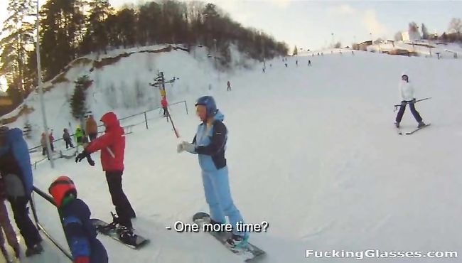 Snowboarder chick loves cock