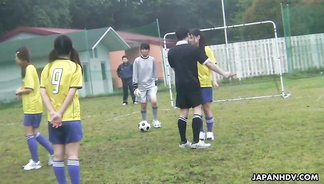 Japanese soccer sluts gets multiple cocks